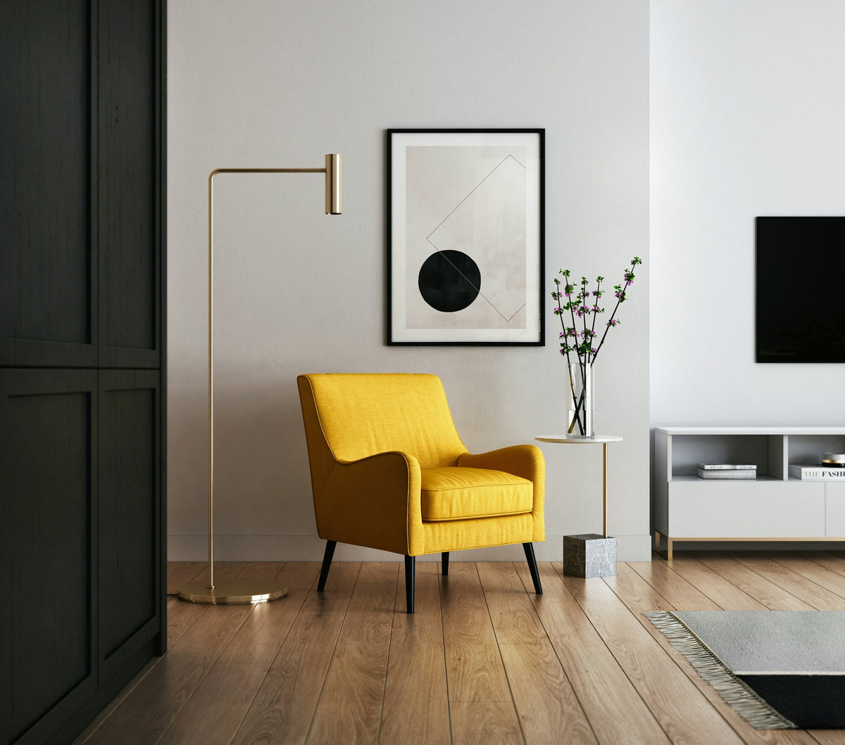 TEST IMAGE. Sofa and side table.