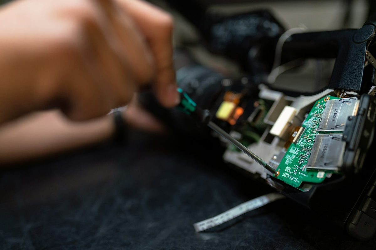 Repair work on electronics, up close