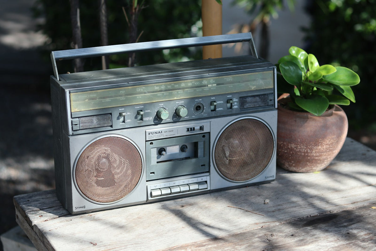A vintage cassette radio